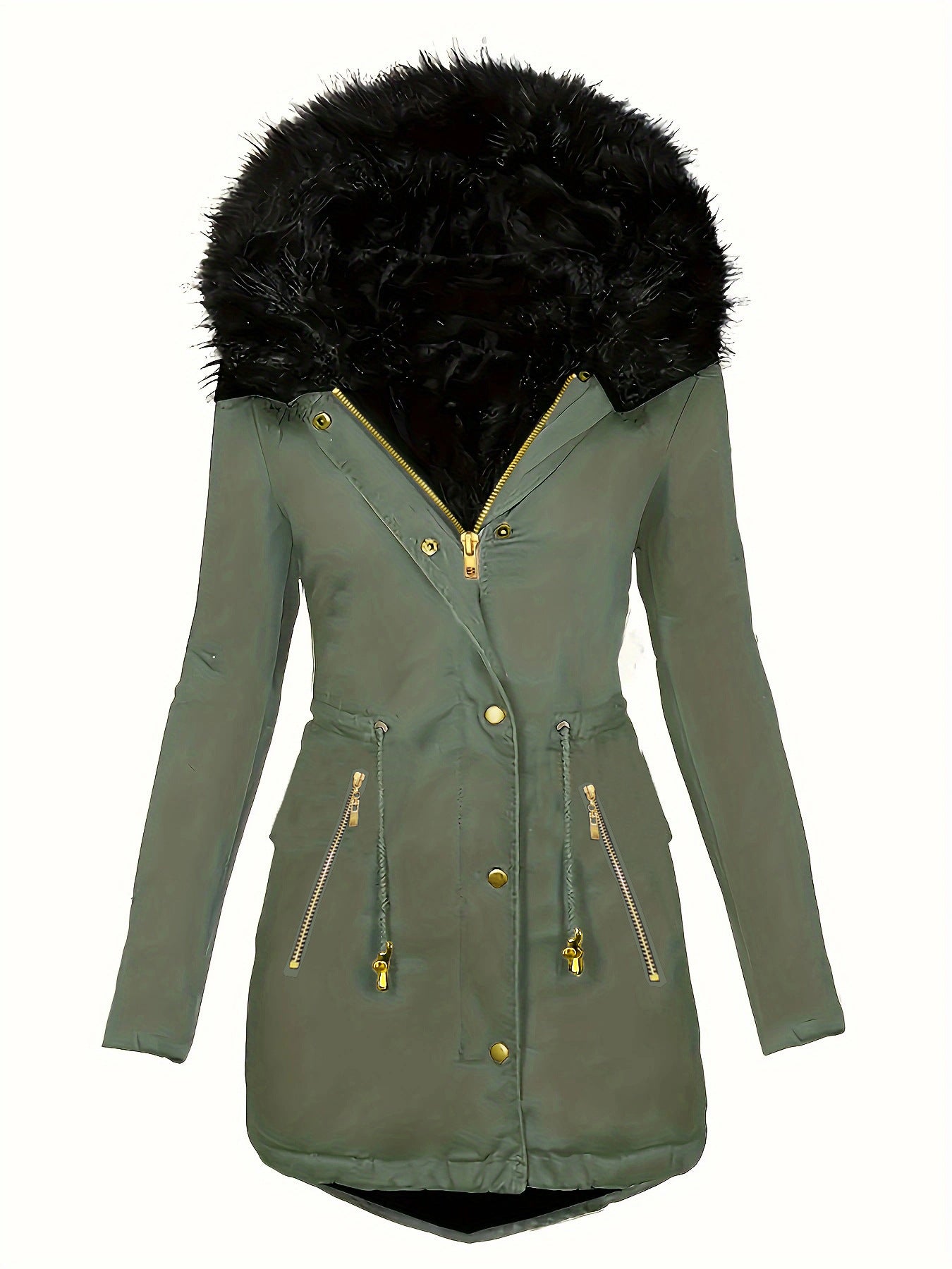 LuxeFur Oblique Zip Coat