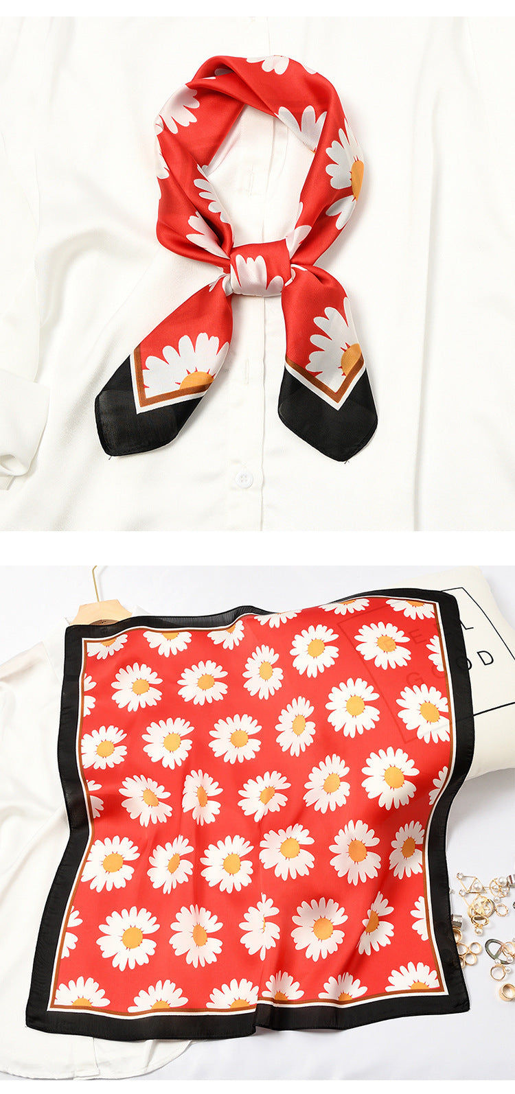 Stewardess silk scarf female hair band