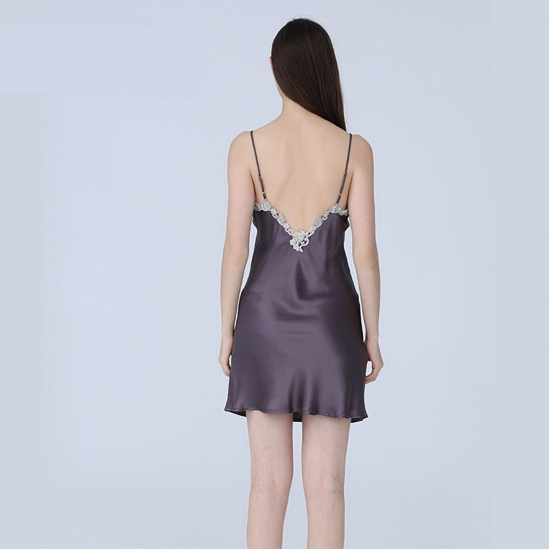 Sexy Breathable Sleeveless Silk Strap Nightdress