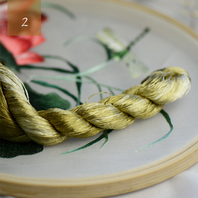 Famous Ancient Embroidery Art Silk Gradient Embroidery Line