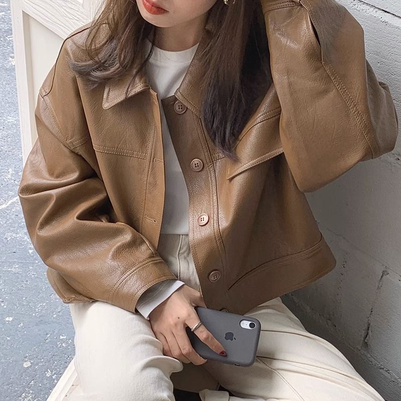 MochaLuxe Women's PU Leather Coat
