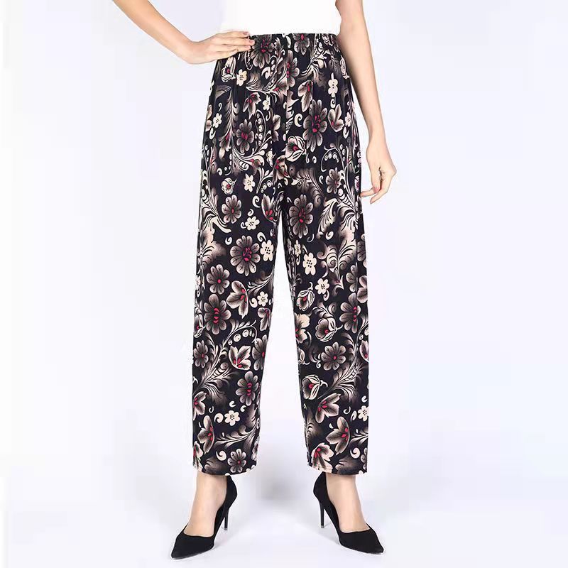 Women's Fashion Loose Casual Ice Silk Stretch Nine-quarter Pants