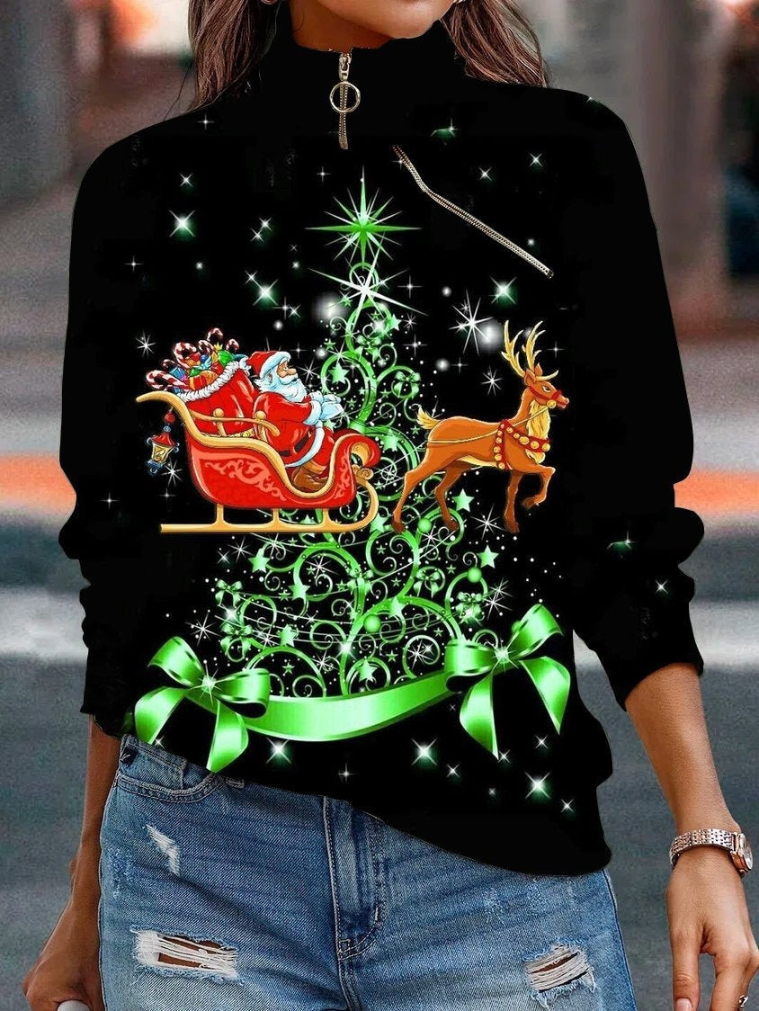 PrintWeave Zip Sweater