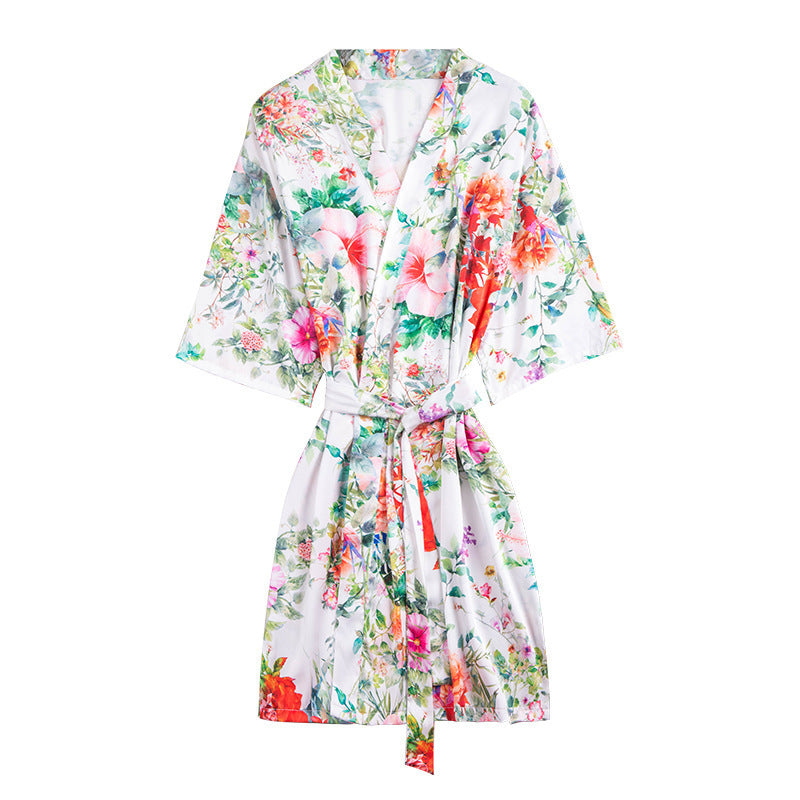 Ladies silk home night gown