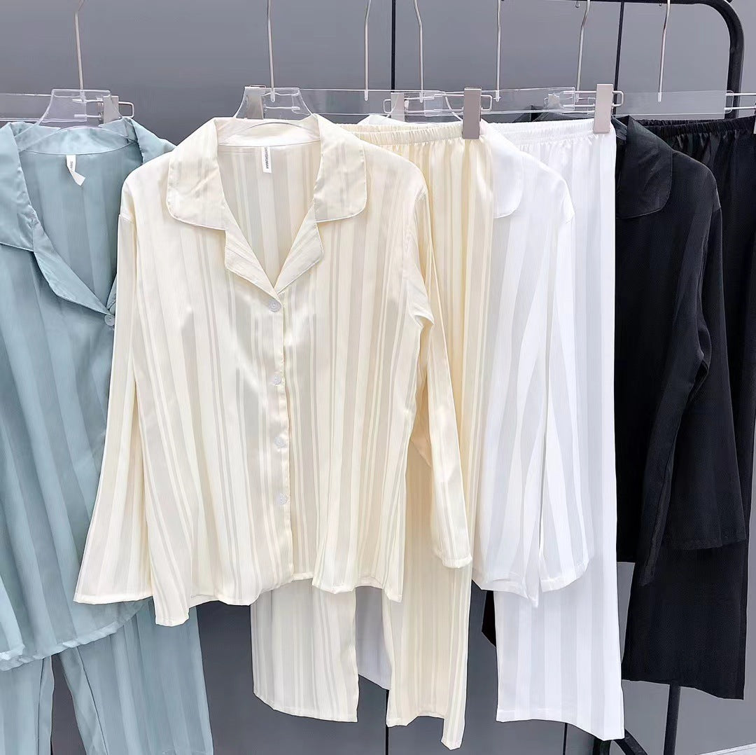 Imitated Silk Pajamas Women's Ice Silk Long Sleeve Loose Homewear