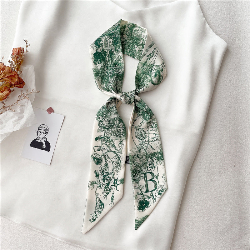 Women's Fashion Creative Letters Silk Scarf