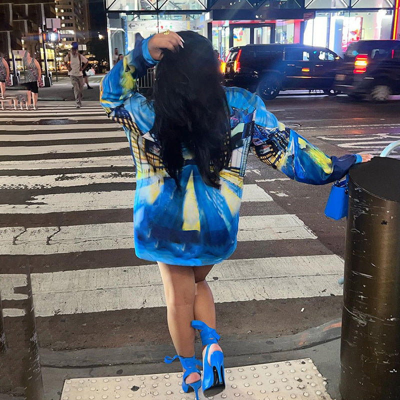 Silk Fashion Street Shoot 3D Digital Printing Shirt