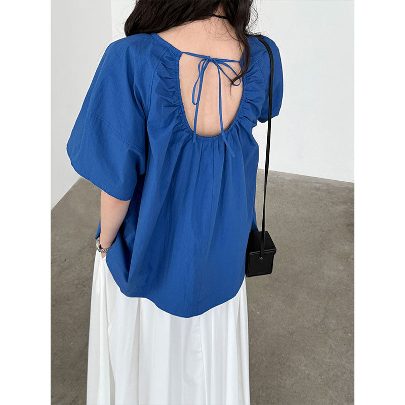 Seoul Whisper Pleated Backless Top