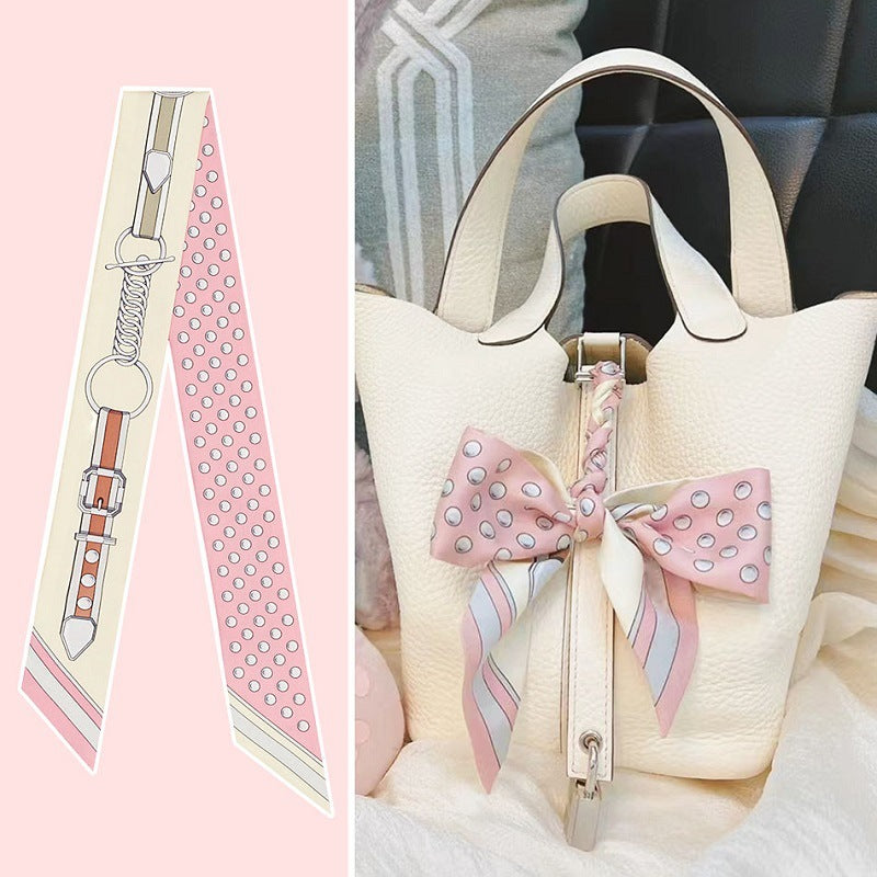 Women's Bag Polka Dot Ribbon Decoration Silk Ribbon