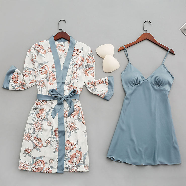 Ice silk print home service suit