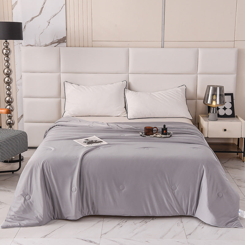 Cool Silk Ice Cream Summer Quilt Pure Color Ice Silk Airable Cover