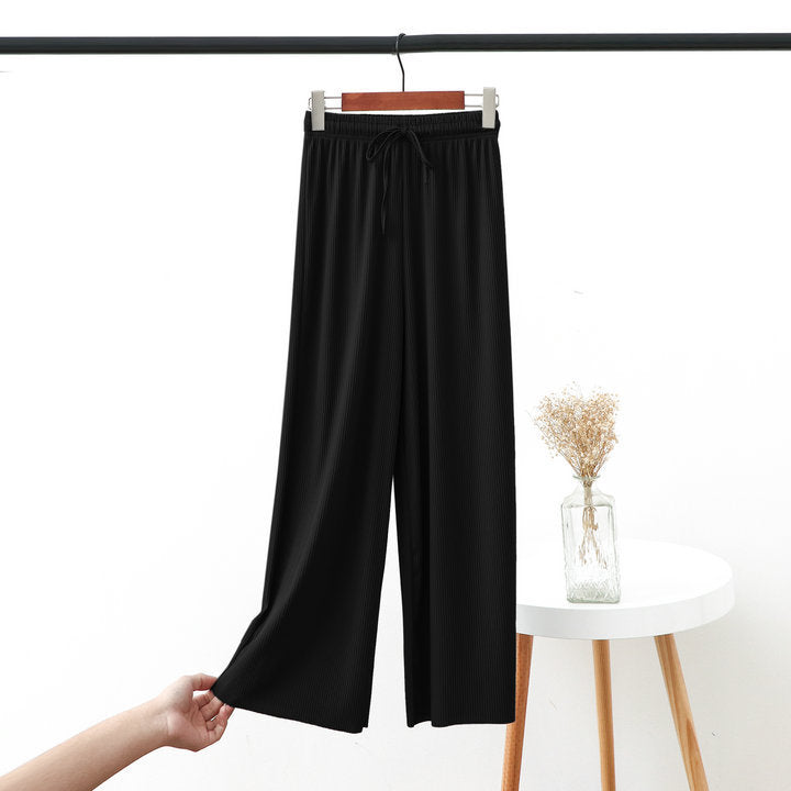 Draping ice silk wide-leg pants