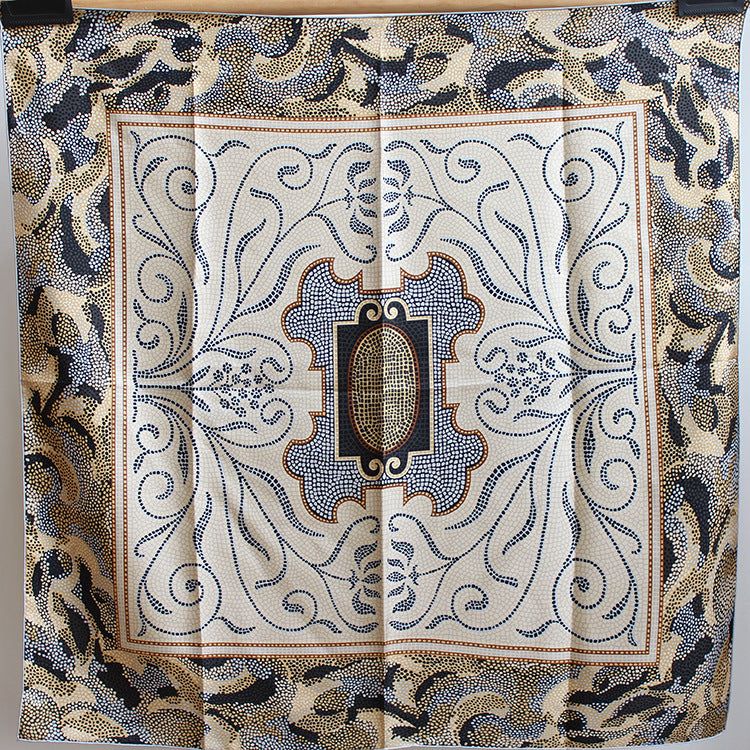 Sunscreen Twill Silk Chinese Square Scarf Hand-rolled