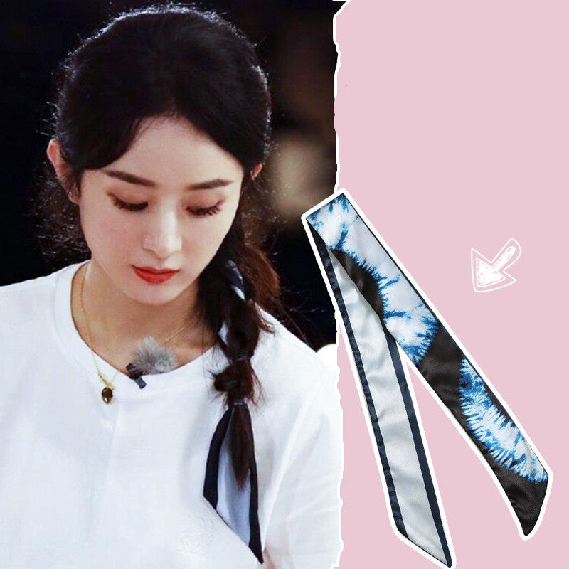 Retro Silk Scarf Headband Female Tying Hair