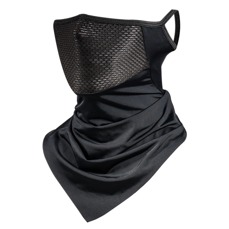 Summer Ice Silk Sunscreen Riding Ear Mask Breathable