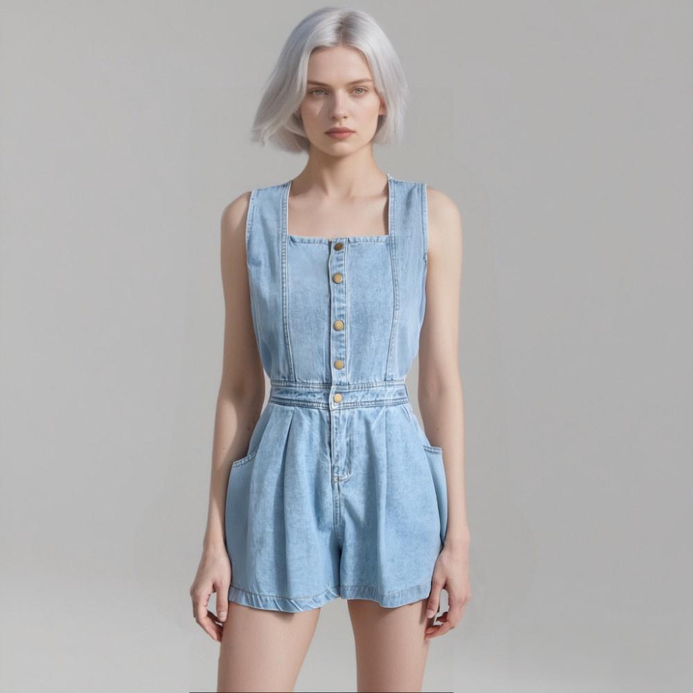 DenimDare Back-Slit Jumpsuit