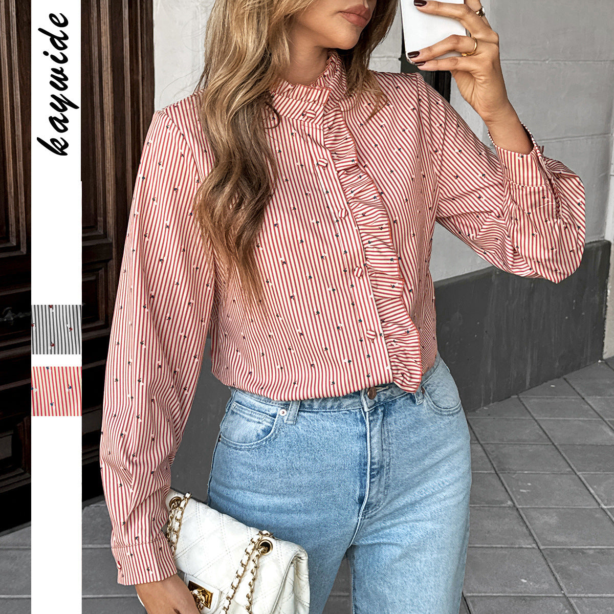 Marivelle Stripe Frill Shirt