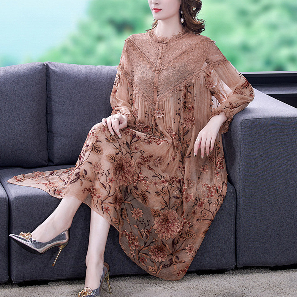 Middle Aged Mother's Silk Dress Silk