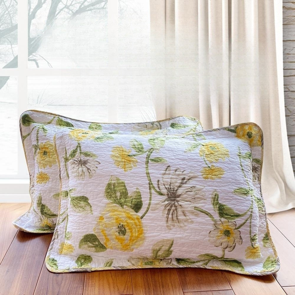 Flower Cotton Quilted Embroidered Pillowcase