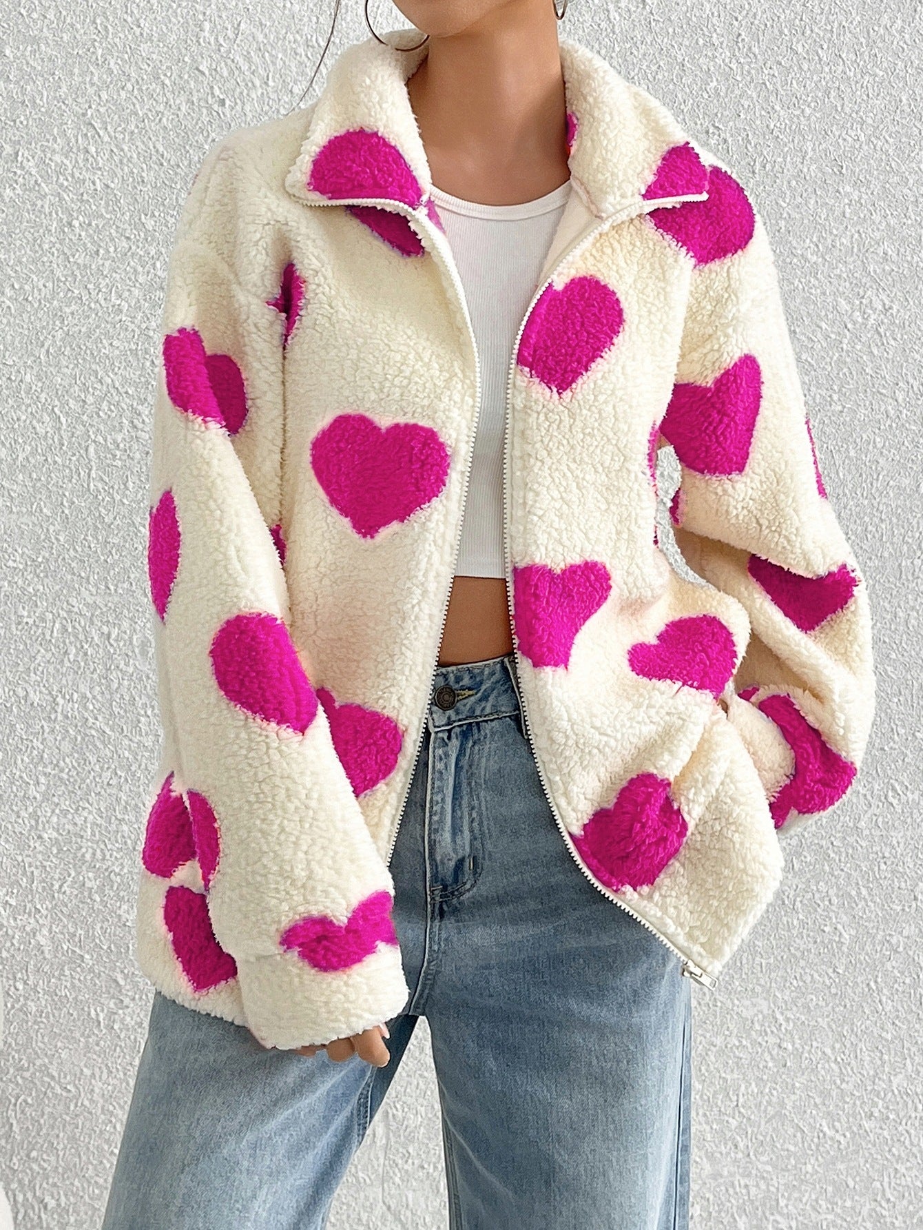 Amora Heart Plush Coat