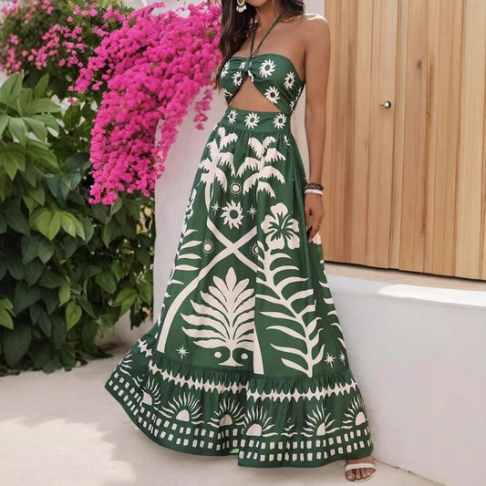 Saffron Bloom Halter Dress