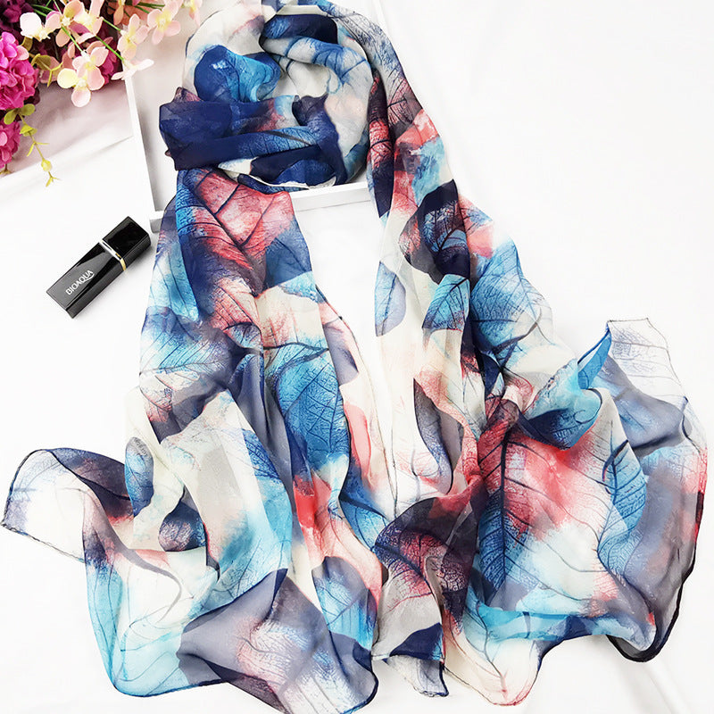 Summer Women's Sunscreen Long Silk Scarf