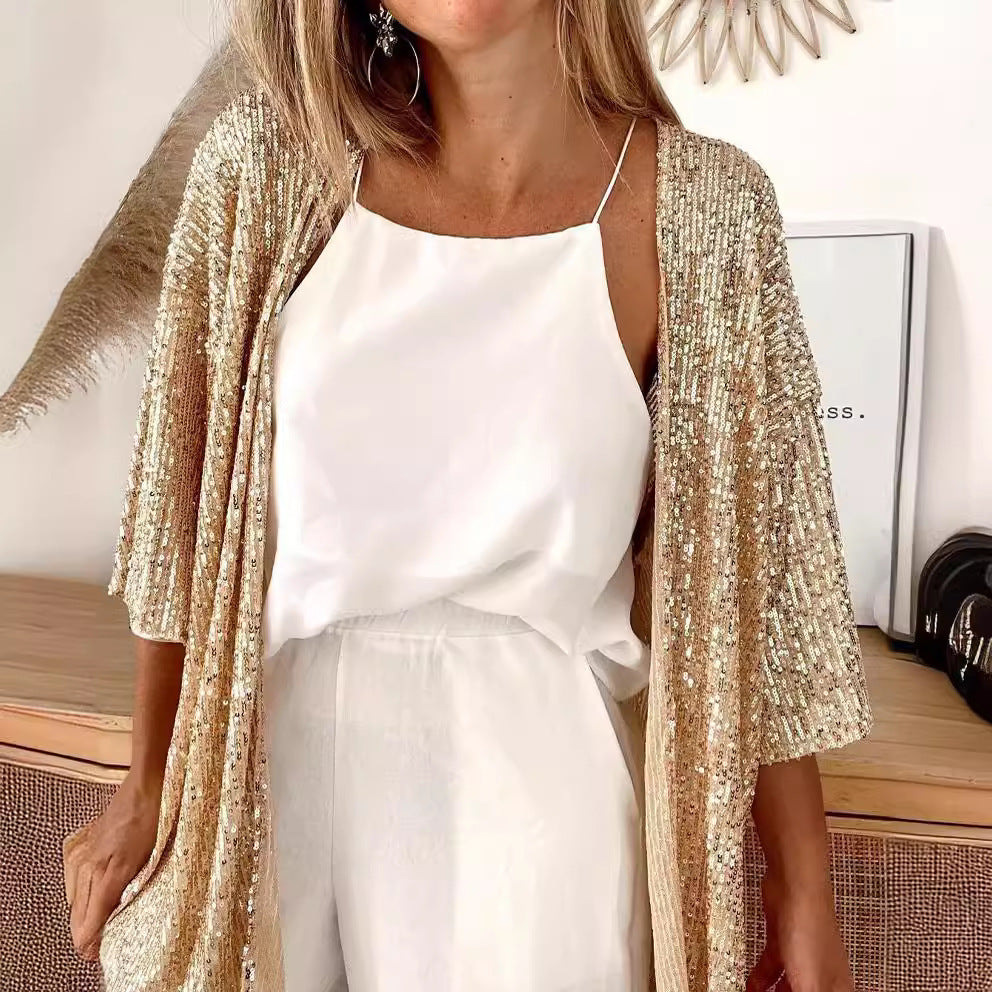 GlimmerEase Sequin Coat