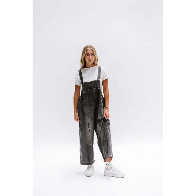 Vintage Rebel Wide-Leg Overalls