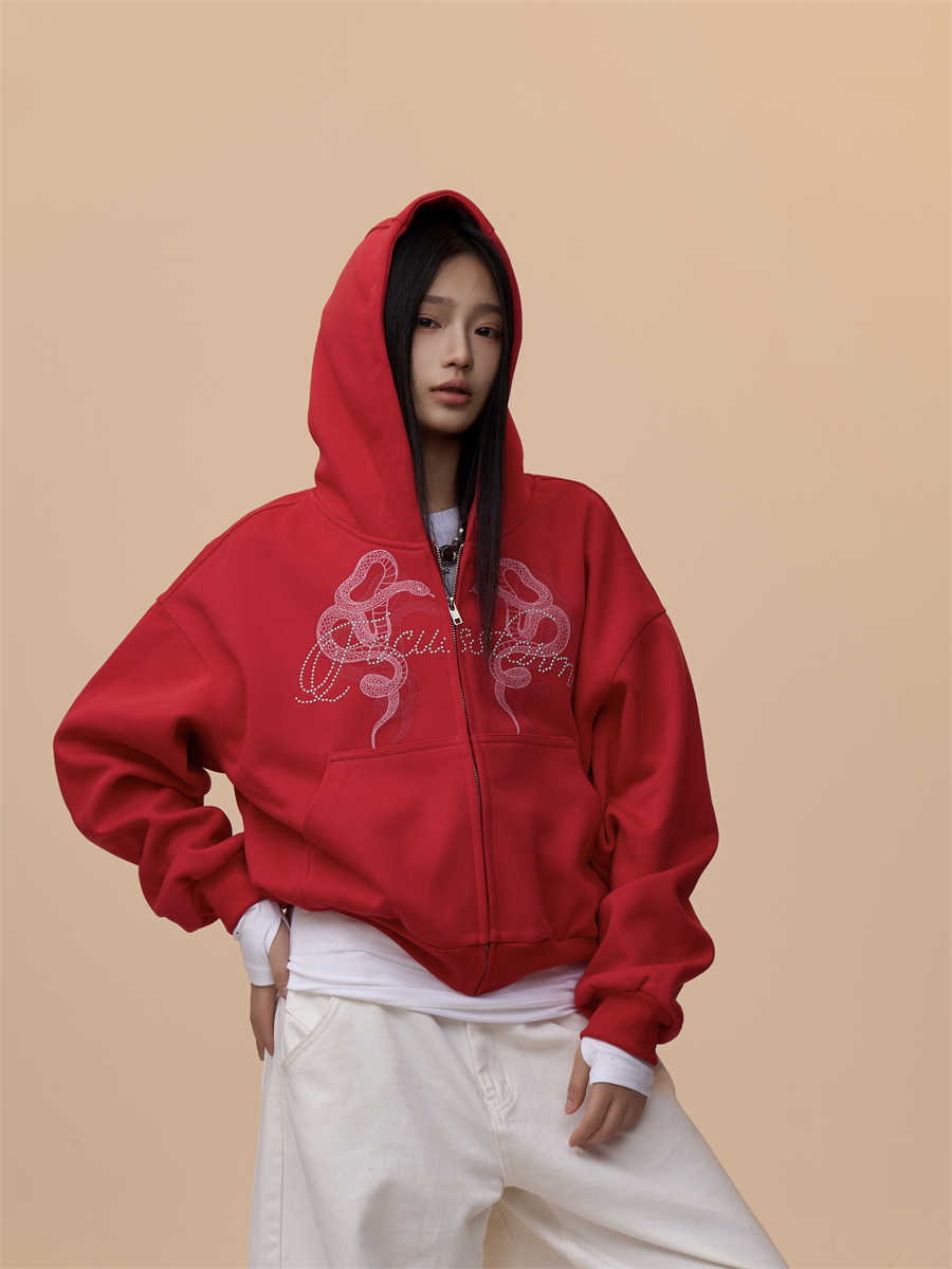 RetroPrint Zip Hoodie