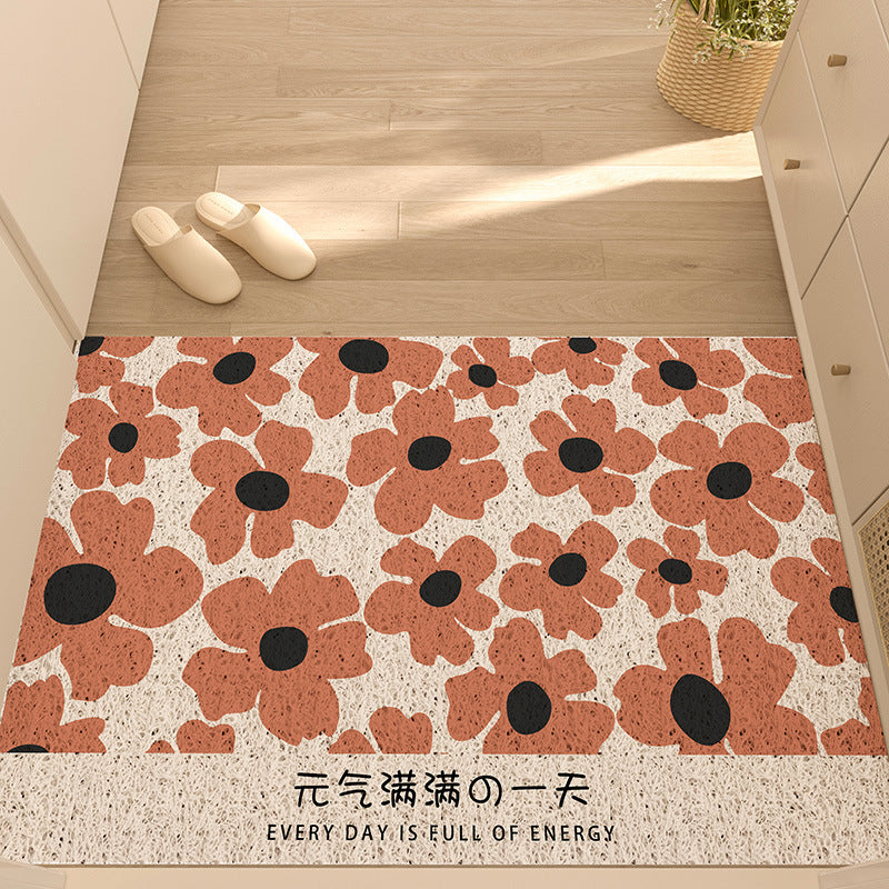 Floral Outdoor Silk Floor Mat