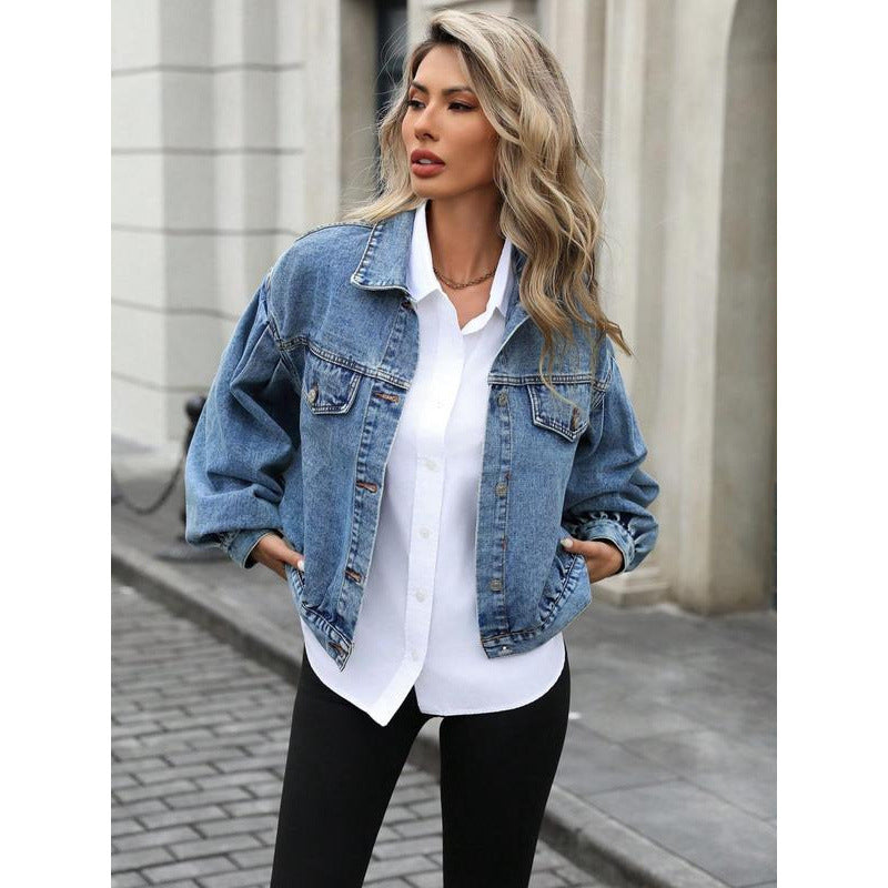Textrue Embossed Denim Jacket