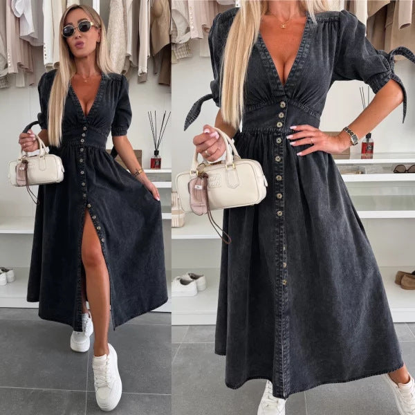 Indira Breeze Denim Maxi Dress