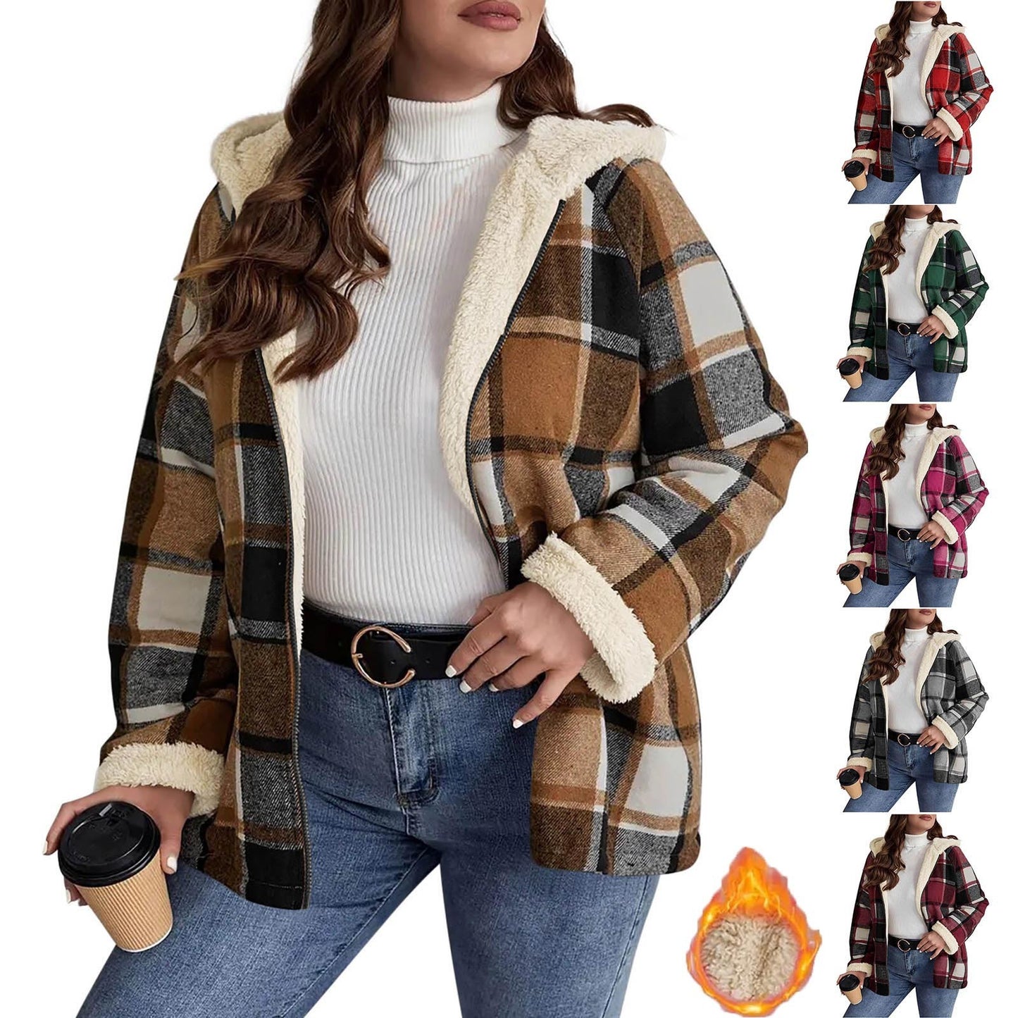 NordicHaven Plaid Hooded Coat