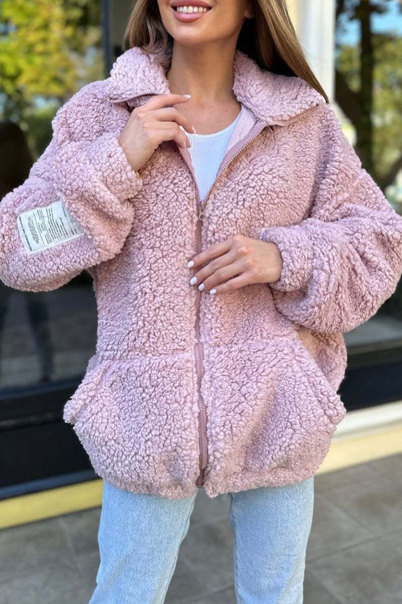 PlushLuxe Zipper Coat