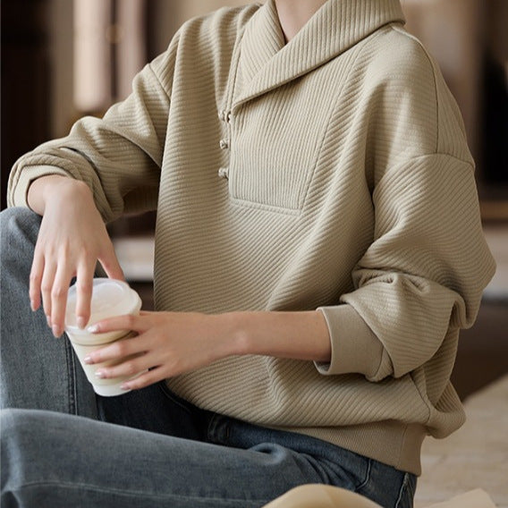 EthniCharm Buckle Lapel Sweater