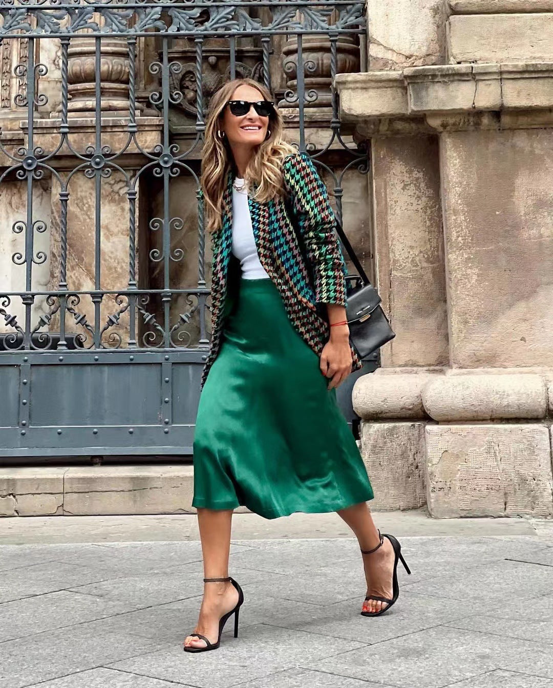 Houndstooth Elegance Blazer