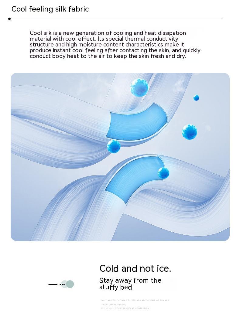 Cool Silk Ice Cream Summer Quilt Pure Color Ice Silk Airable Cover