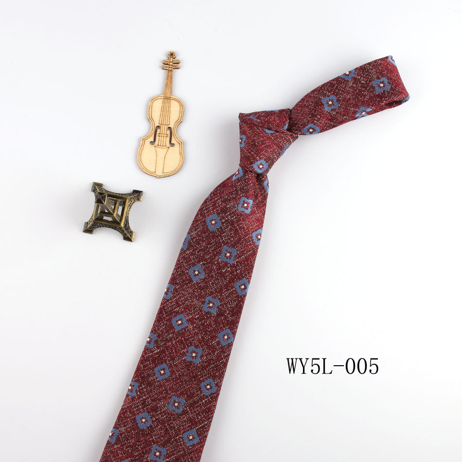Business Clothing Tie Factory Wholesale Men's Trendy Striped Jacquard Polyester Silk Tie Work Workplace Amazon