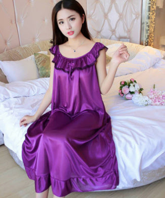 Ladies Sexy Sling Silk Thin Silk Lace Nightdress