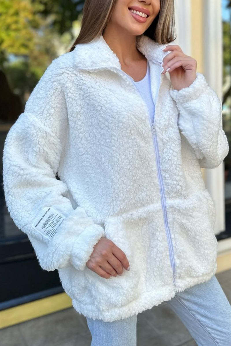PlushLuxe Zipper Coat