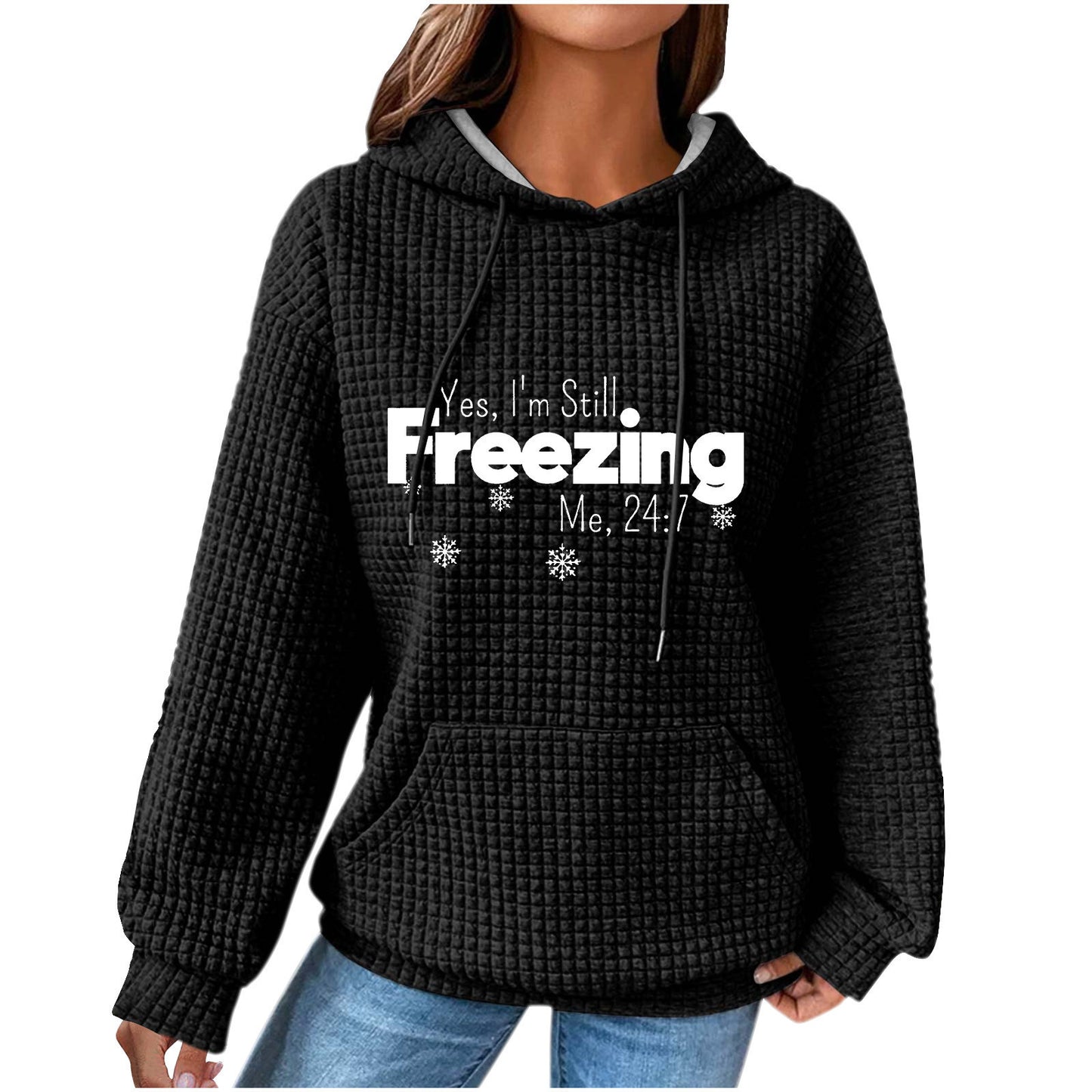 WaffleWeave Patchwork Hoodie