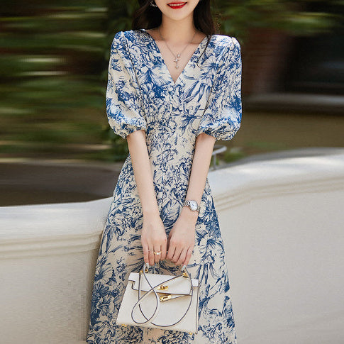 New Chinese Style Heavyweight Silk Dress