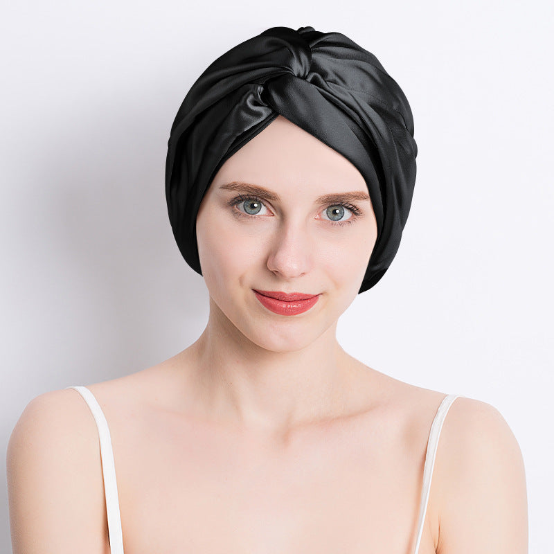 Seamless Silk Double-layer Cross Nightcap