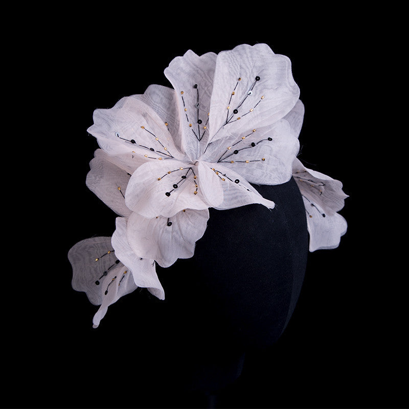 Handmade Silk Yarn Flower Headdress Bride