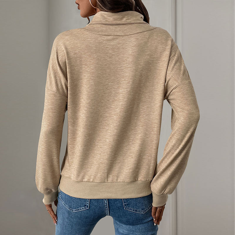 PleatCharm Stand Collar Sweater