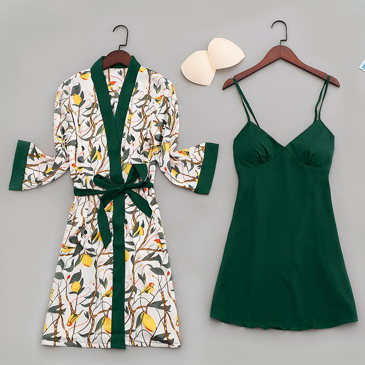 Ice silk print home service suit
