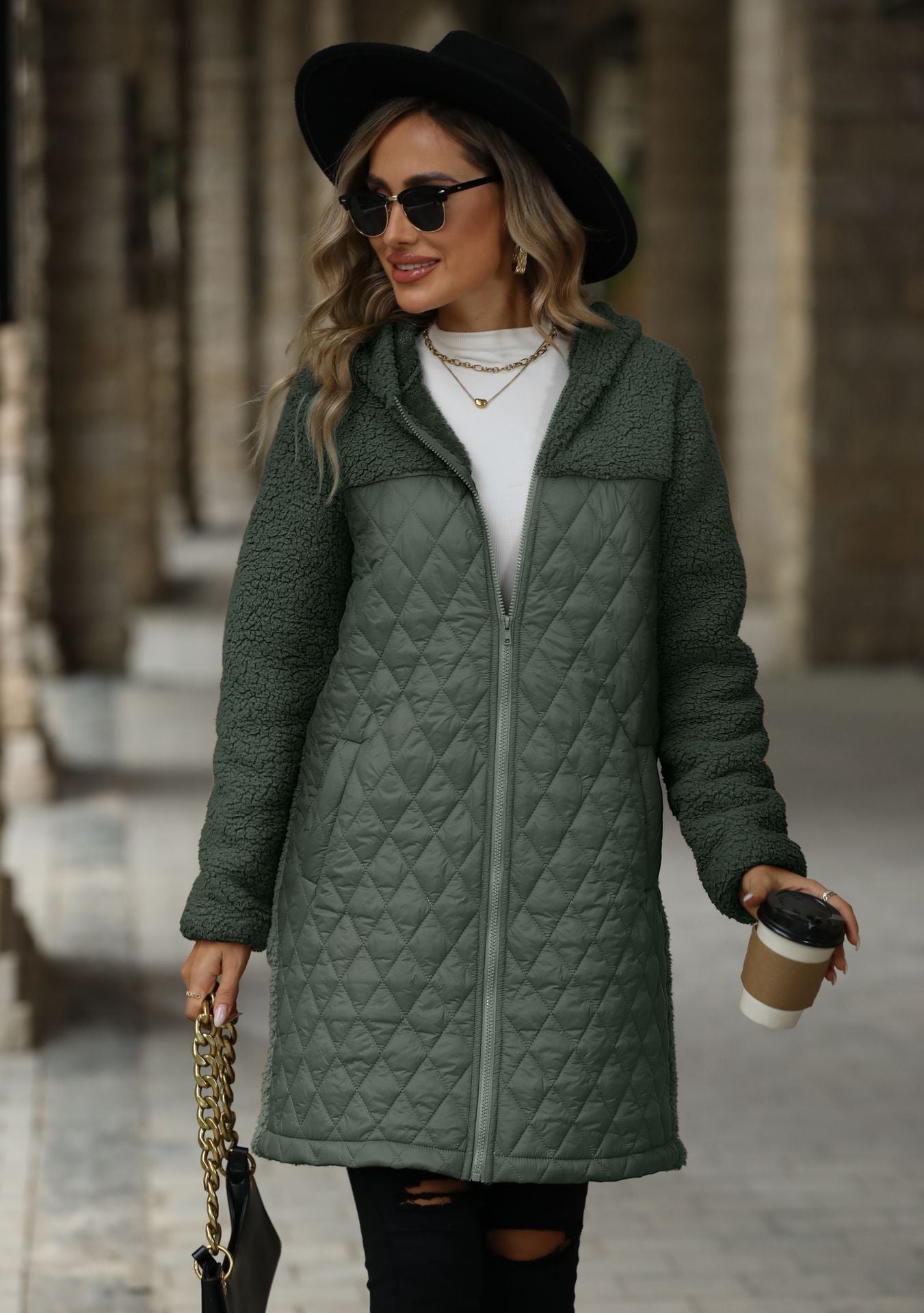 PlushEase Zipper Hooded Coat