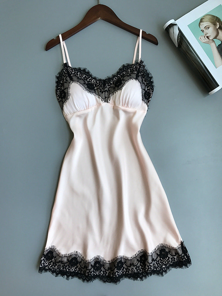 Comfortable silk suspender nightdress