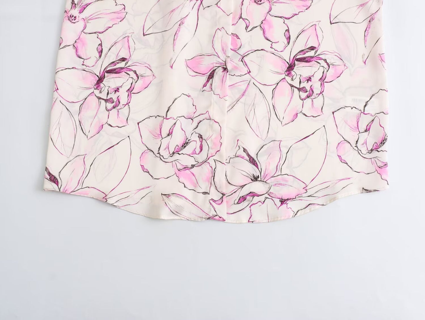 Women's Fashionable Printed Silk Satin Textured Shirt