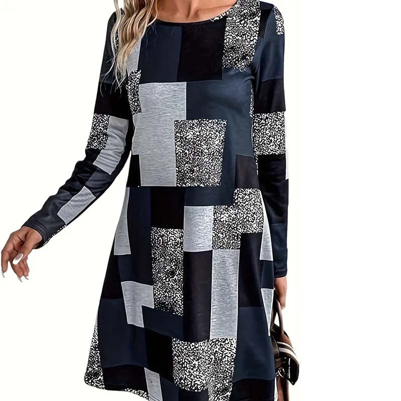 Veridia Print Long Sleeve Dress
